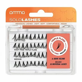 AMMA LASHES PESTAAS POSTIZAS SOLO KNOT-FREE TRIPLE FLARE M