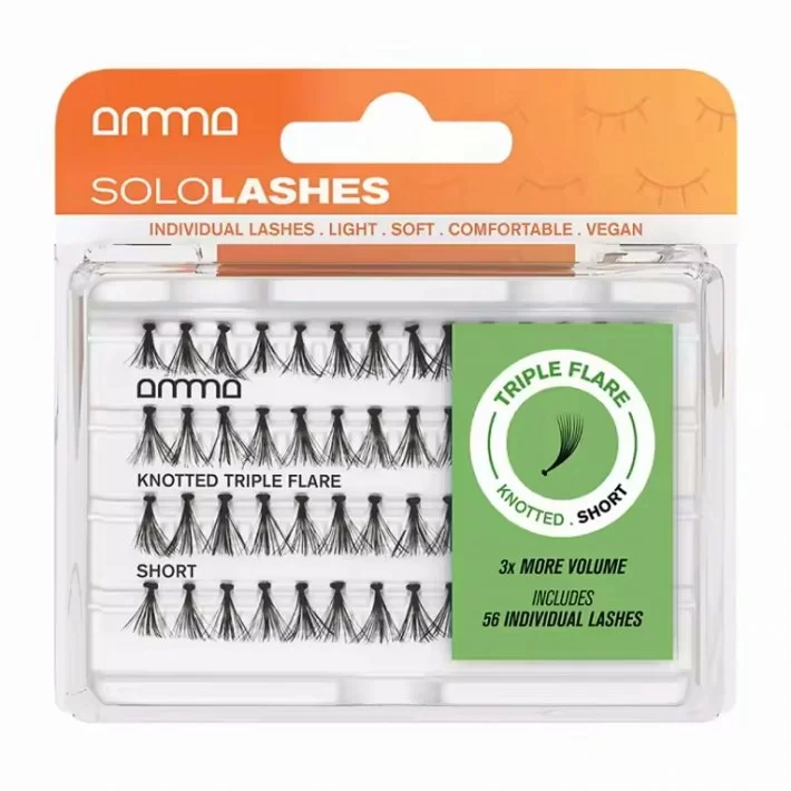 Amma Lashes Pestaas Postizas Solo Knotted Triple Flare S