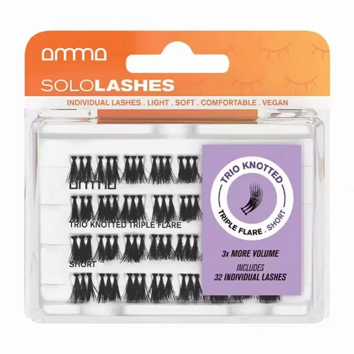 Amma Lashes Pestaas Postizas Solo Trio Knotted Triple Flare S