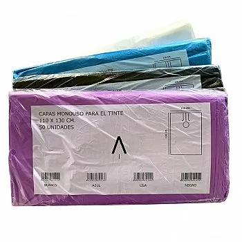 CAPAS DESECHABLES PLASTICO BOLSA 50 UNIDADES 130x110 REF.R400