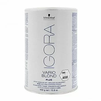 DECOLORACION IGORA VARIO BLOND PLUS AZUL 450 GR.