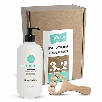 ESTRUCTURAL CREMA REAFIRMANTE 500 ML. + MASAJEADOR DE MADERA NIRVANA SPA