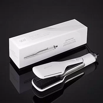 GHD DUET PLANCHA DE PELO DE AIRE CALIENTE 2 EN 1 BLANCA