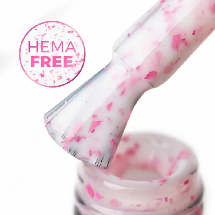 Mollylac Rubber Base Flakes Hema Free 10g. Milk Pink_1