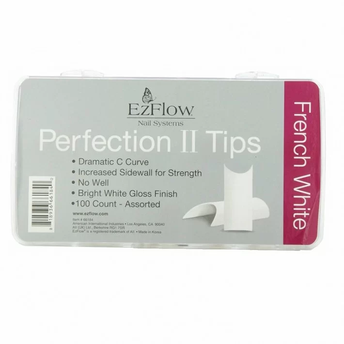 Perfection Ii Tips 100 Uds French White Ref.66184 Ezflow