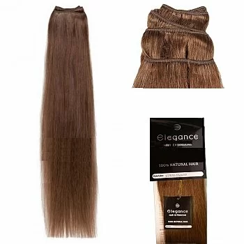 RAMAL CABELLO NATURAL TEJIDO LISO ELEGANCE 50/55 CM.