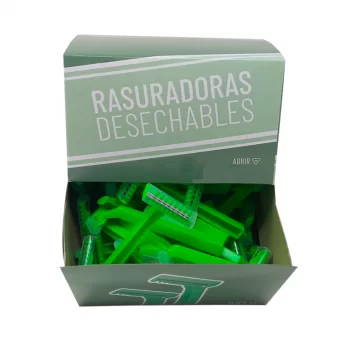 RASURADORAS DESECHABLES 2 HOJAS CON PEINE 100 UNIDADES REF.RAS-2